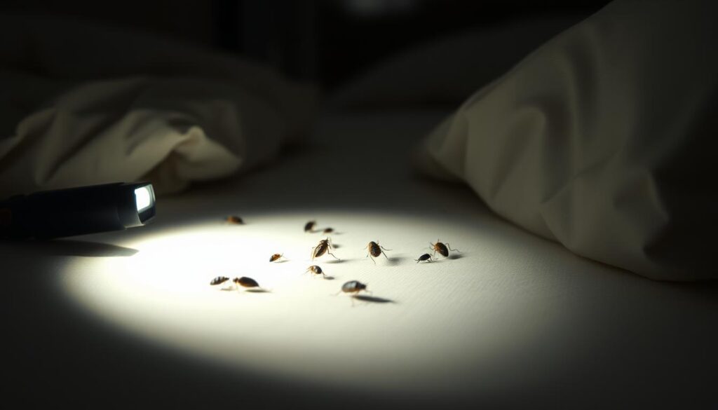 how to check for bed bugs with a flashlight