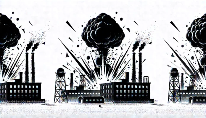 russia bombs us factory