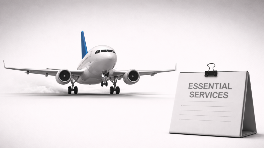 Aviation's essential services designation